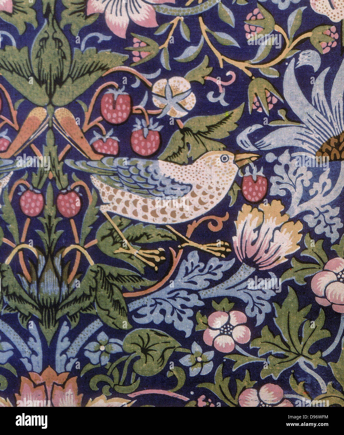 Strawberry Thief '1883: William Morris (1757-1827) Tapestry. Stock Photo