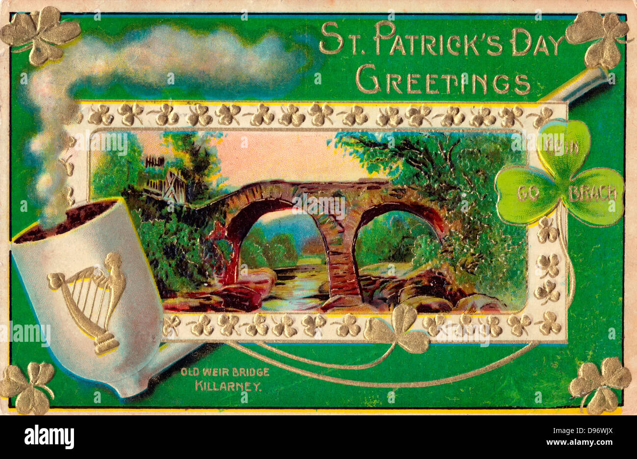 St. Patrick Patrick's Day Greeings Stock Photo