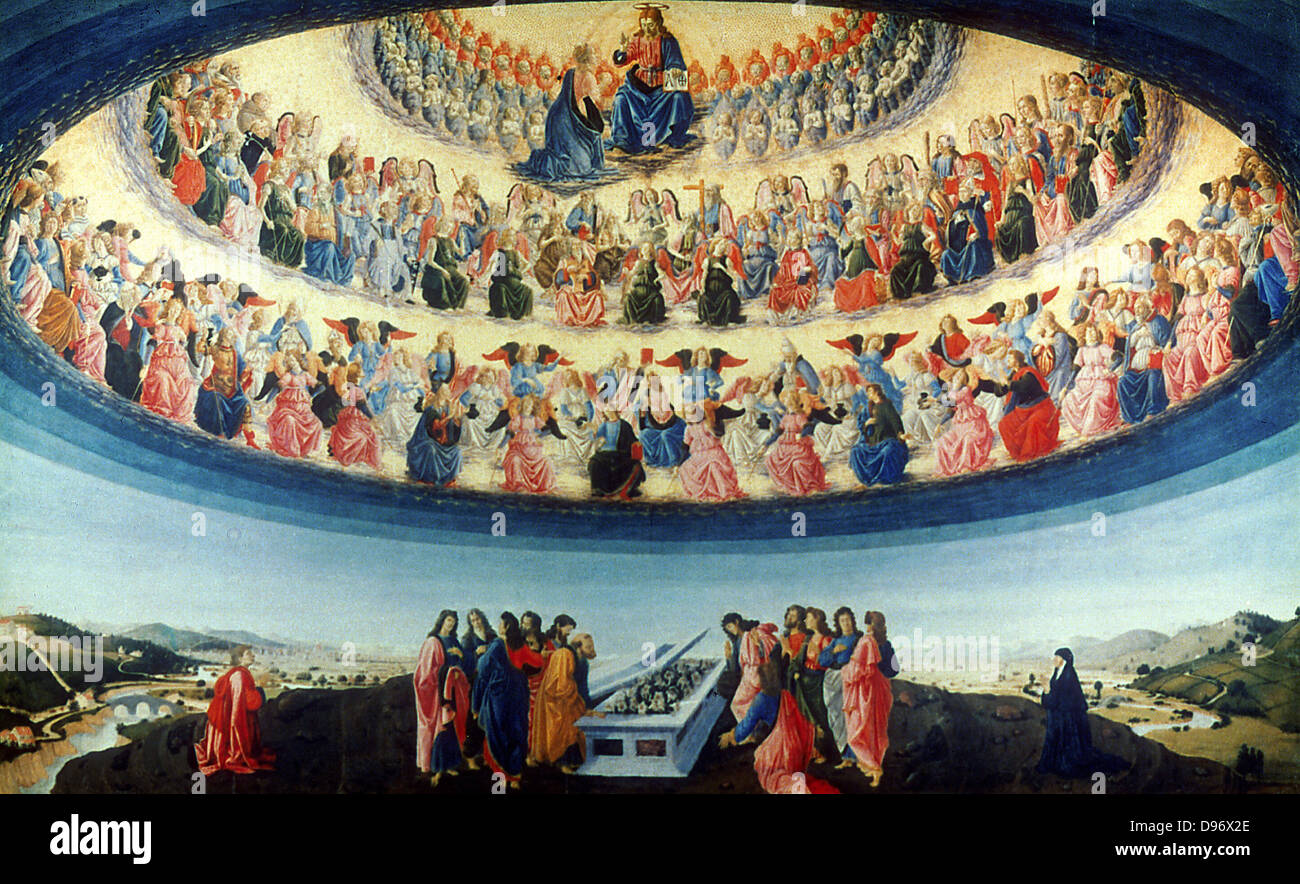 The Assumption of the Virgin'. Attributed to Francesco Botticini (1446-1497) Italian artist. Stock Photo
