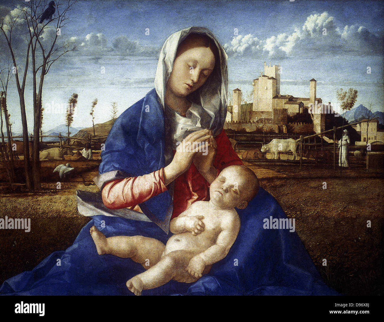 The Madonna of the Meadow', c1500. Giovanni Bellini (c1430-1516) Italian painter.Oil and egg tempera. Stock Photo