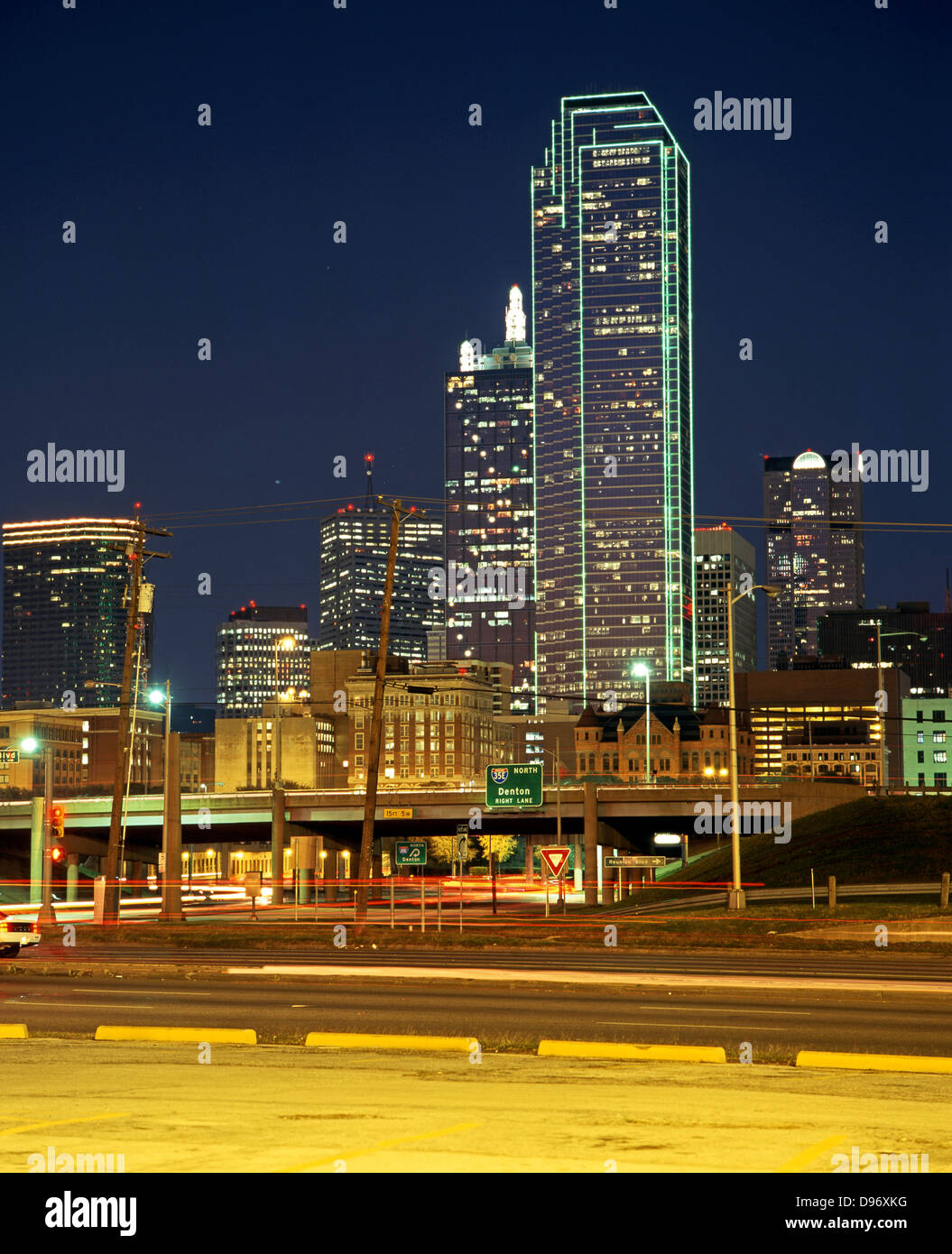Downtown Skyscrapers at night, Dallas, Texas, USA Stock Photo Alamy