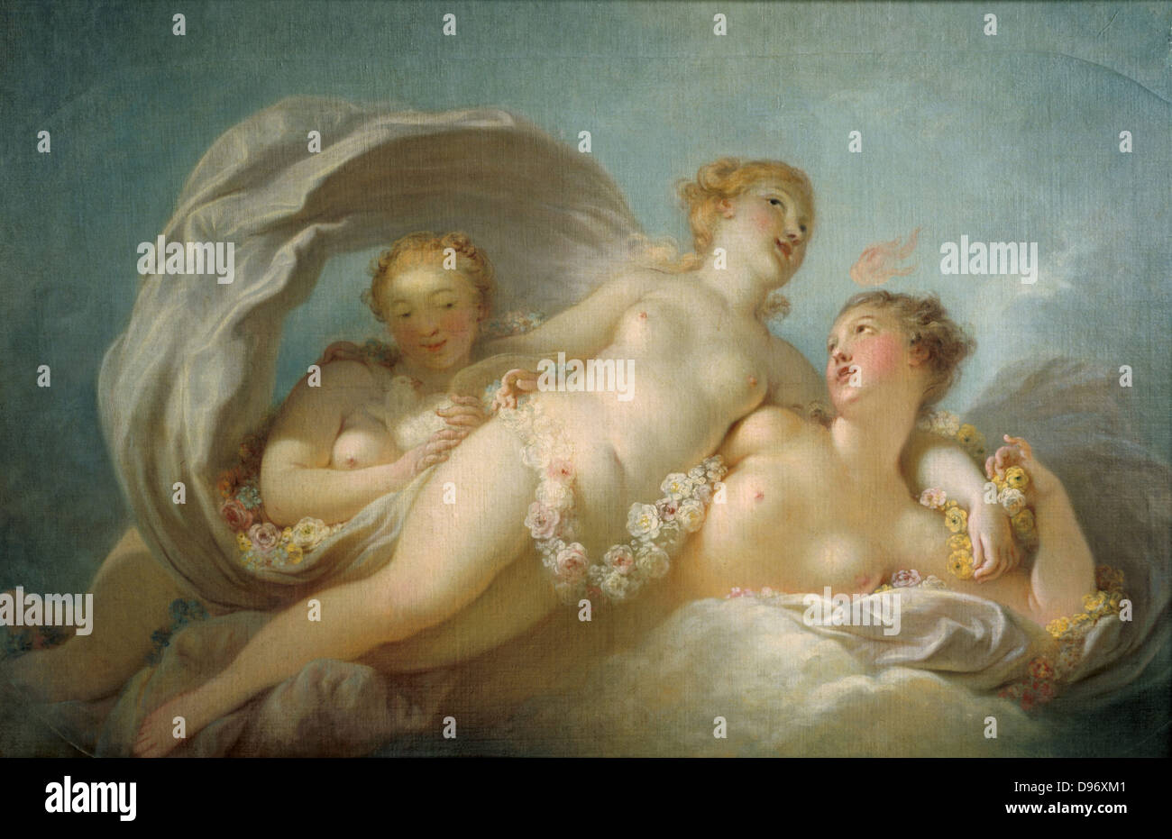 The Three Graces'. Jean-Honoré Fragonard (1732-1806) French painter. Stock Photo