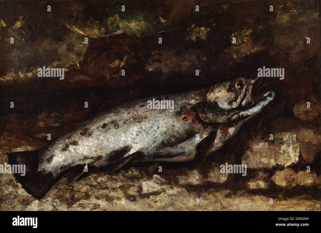 The Trout' 1872. Gustave Courbet (18191877) French artist. Oil on
