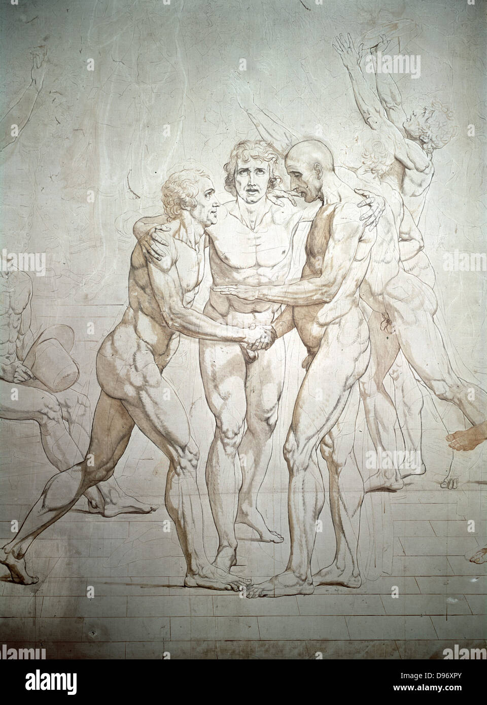 Study for ' The Oath of the Tennis Court' Jacques Louis David (1748