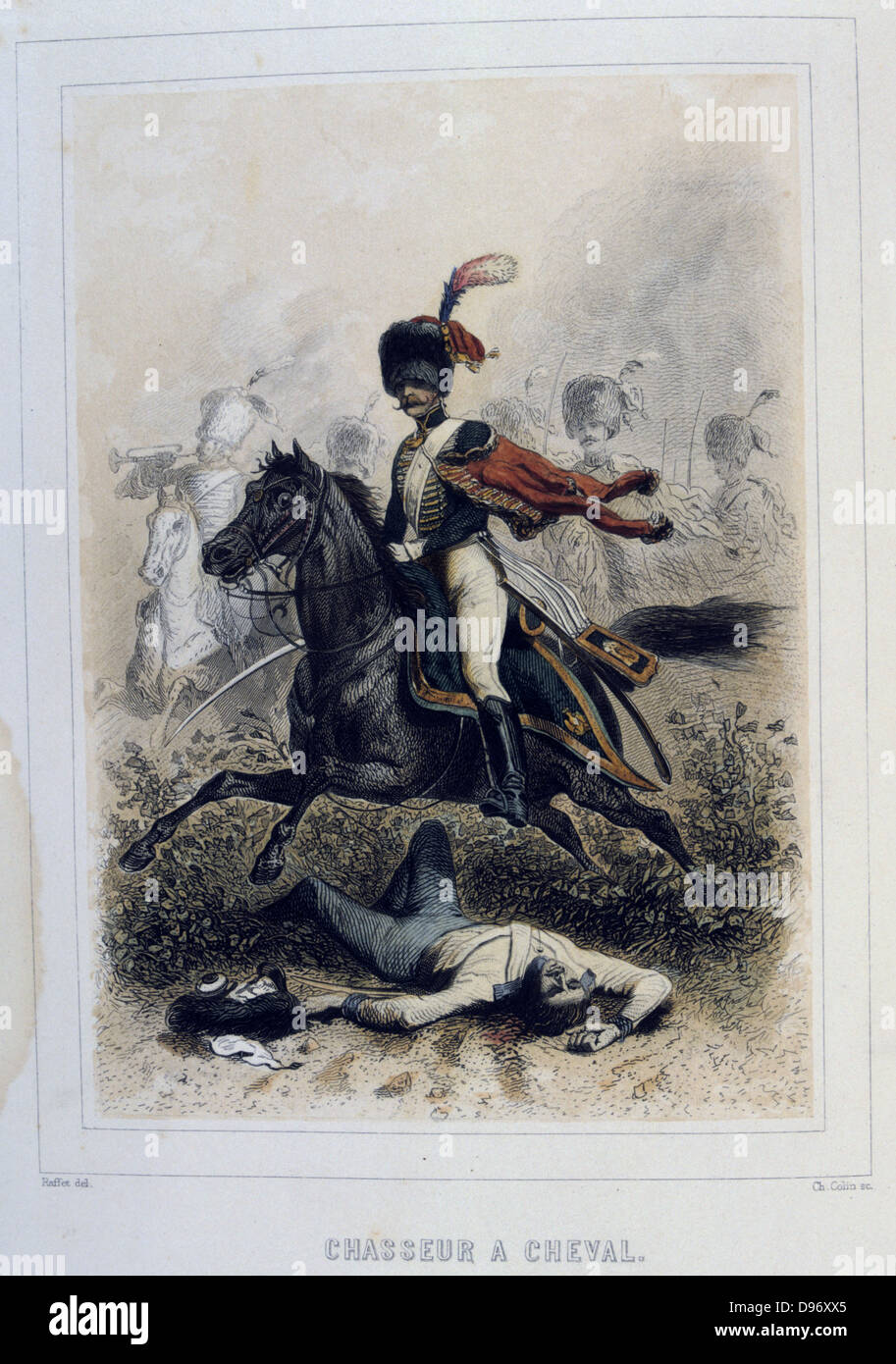 Light Cavalryman. From 'Napoleon 1er et la Garde Imperiale' by Eugene Fieffe, Paris, 1858. Stock Photo