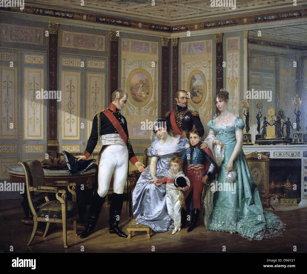 Empress Josephine Receiving Emperor Alexander and his Children at Malmaison Stock Photo