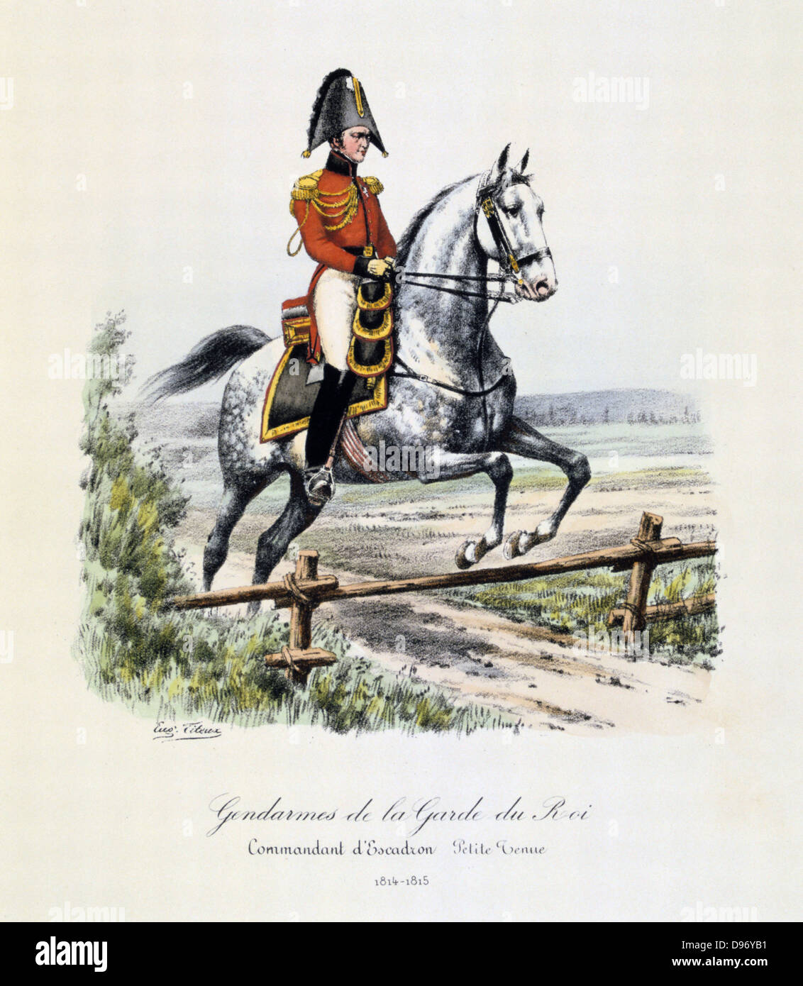 Company Commandant of the Gendarmes of the Royal Guard, 1814-1815. From 'Histoire de la maison militaire du Roi de 1814 a 1830' by Eugene Titeux, Paris, 1890. Stock Photo