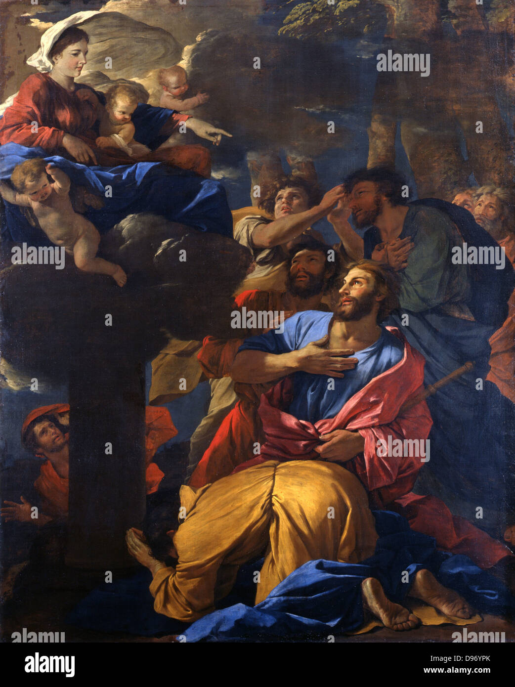 The Virgin Appearing to St James the Great' , c1690-1630. Nicolas Poussin (1594-1665) French Baroque painter. Oil on canvas. Stock Photo