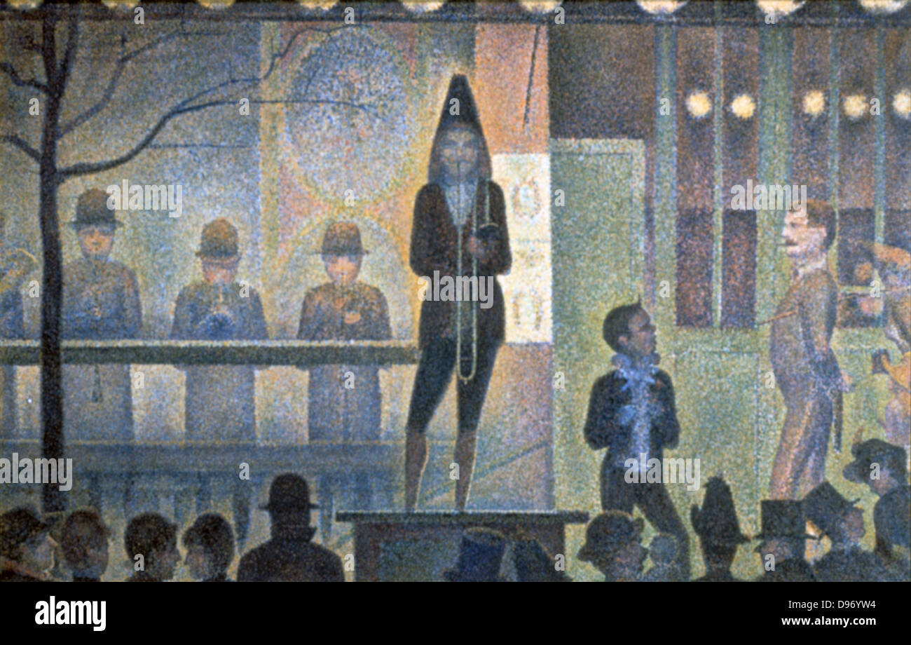 The Parade' (The Side Show) 1887-1889: Georges Pierre Seurat (1859-1891) French artist. Stock Photo