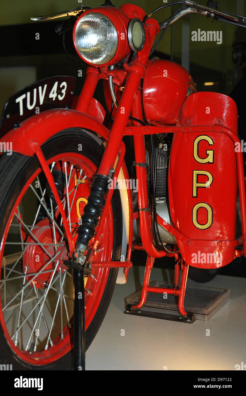 GPO Motorcycle on view at the Riverside Museum in Glasgow Stock Photo