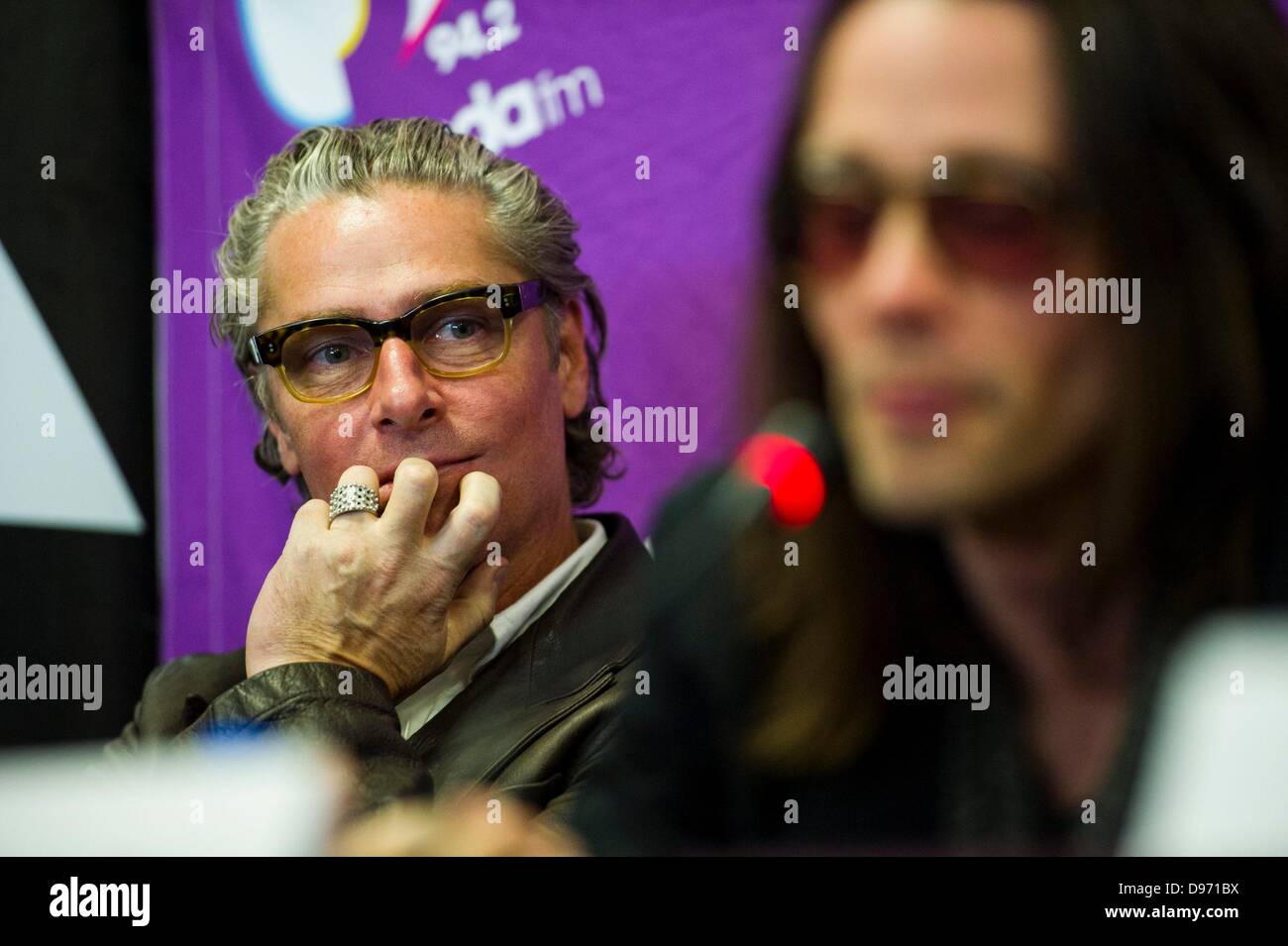 Johannesburg, South Africa. June 12, 2013.  Ed Roland and Myles Kennedy at the Jacaranda FM studios on June 12, 2013, in Johannesburg, South Africa. Kings of Chaos performed in Cape Town on June 8, 2013 and are set to perform in Johannesburg on June 15 and 16, 2013. Credit:  Gallo images/Alamy Live News Stock Photo