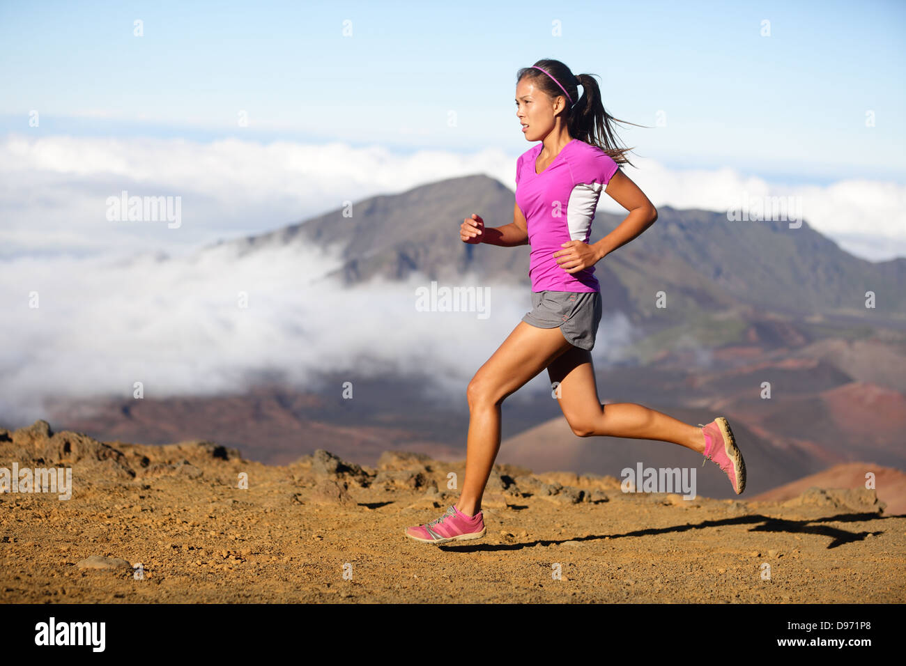 Woman Running In Fall Autumn Running Clothing Outfit Smiling Happy Female  Athlete Runner Training On Waterfront Harbour Pier In San Francisco,  California, USA Mixed Race Fit Fitness Sport Model Stock Photo, Picture