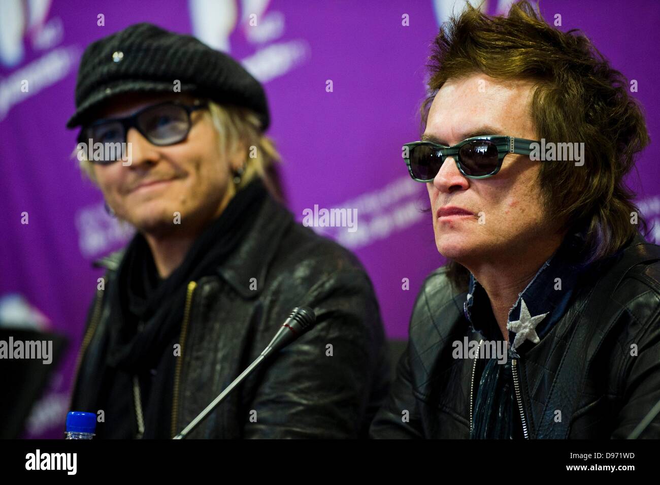 Johannesburg, South Africa. June 12, 2013.  Matt Sorum and Glen Hughes at the Jacaranda FM studios on June 12, 2013, in Johannesburg, South Africa. Kings of Chaos performed in Cape Town on June 8, 2013 and are set to perform in Johannesburg on June 15 and 16, 2013. Credit:  Gallo images/Alamy Live News Stock Photo