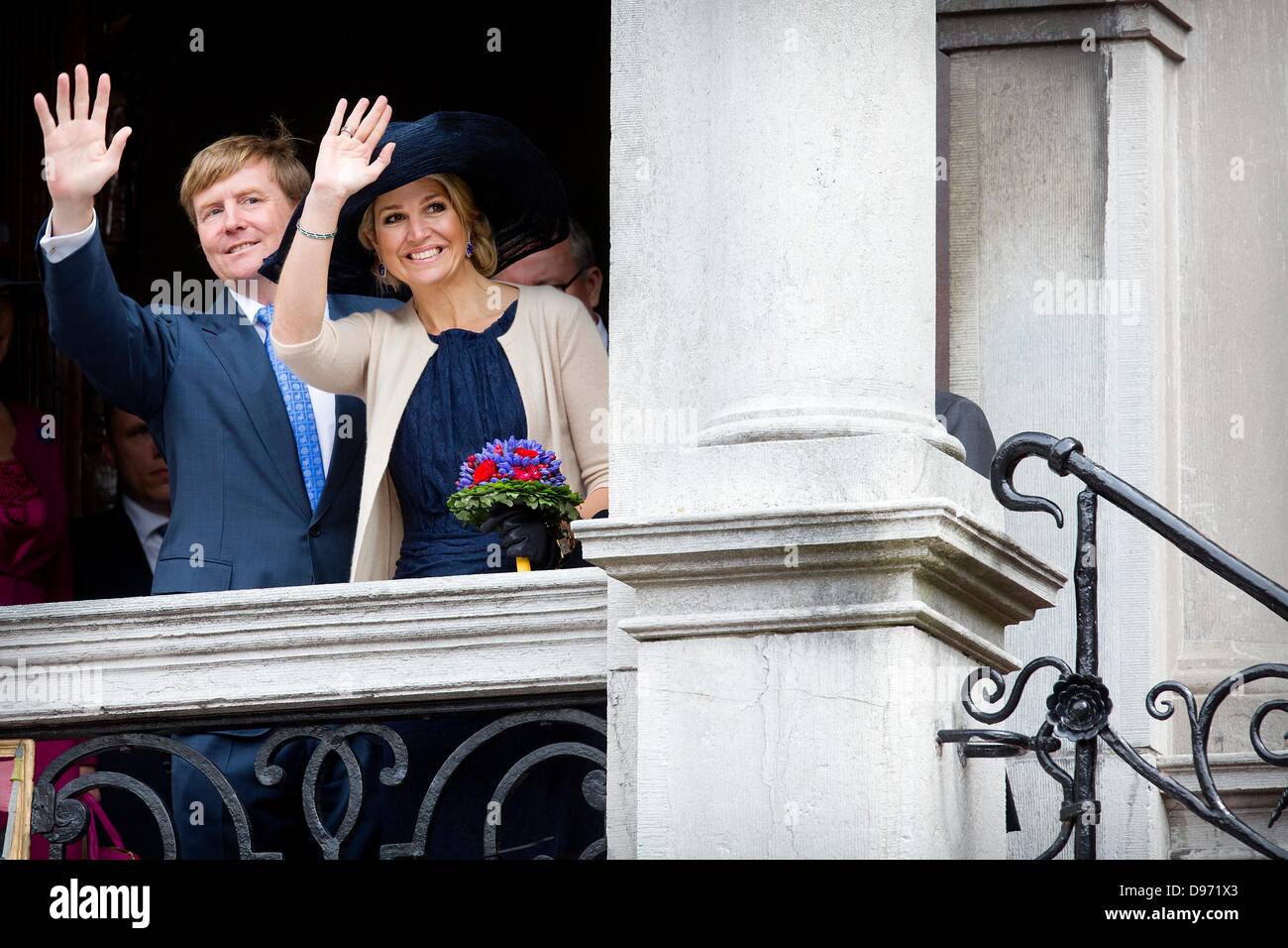 King Willem-Alexander and Queen Maxima of The Netherlands visit Roosendaal in the province Noord-Brabant during a tour through the Netherlands, 12 June 2013. The King and Queen visit Maastricht, Heerlen, Sittard-Geleen and Venlo. Photo: Patrick van Katwijk / NETHERLANDS AND FRANCE OUT Stock Photo