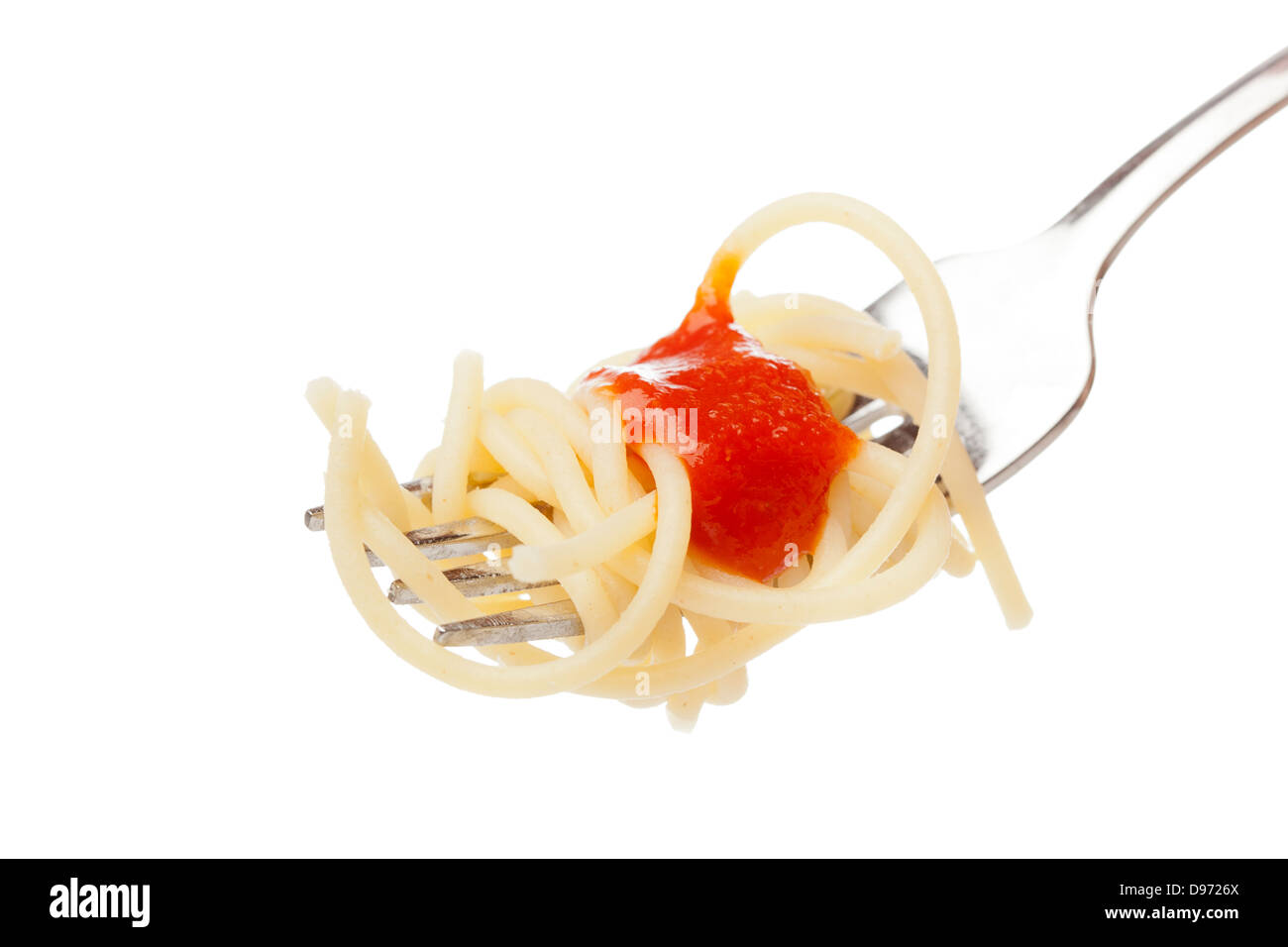 Organic Whole Grain Pasta with tomato sauce Stock Photo