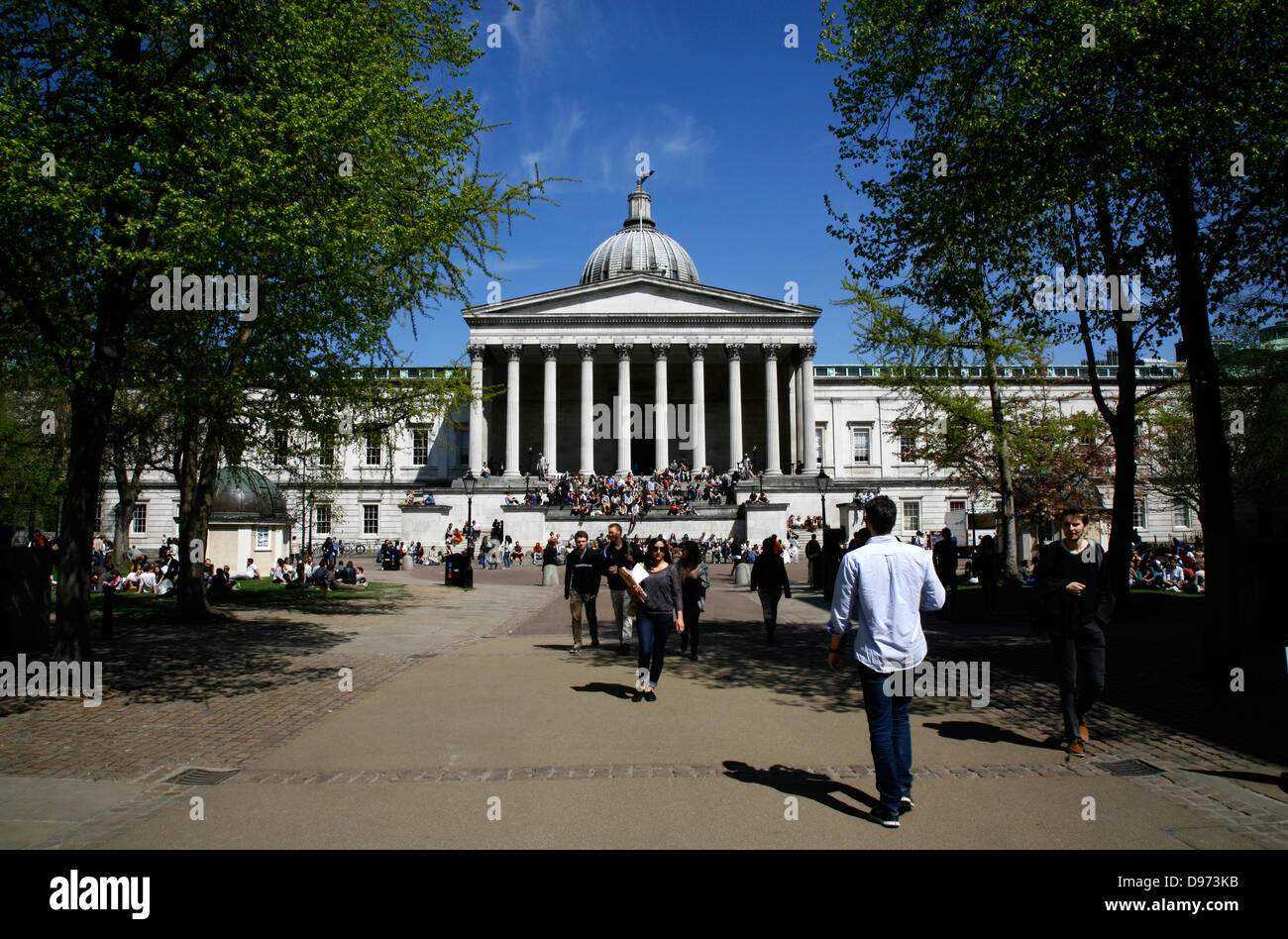 Main Building and Quad of University College London on Gower Street, Bloomsbury, London, UK Stock Photo
