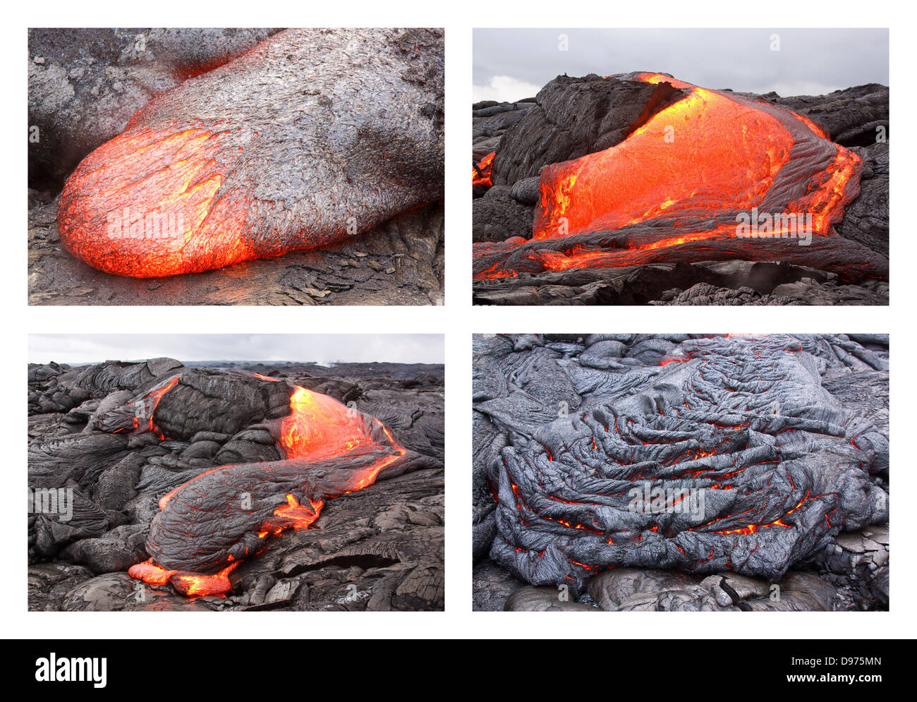 Lava flow in various forms Stock Photo
