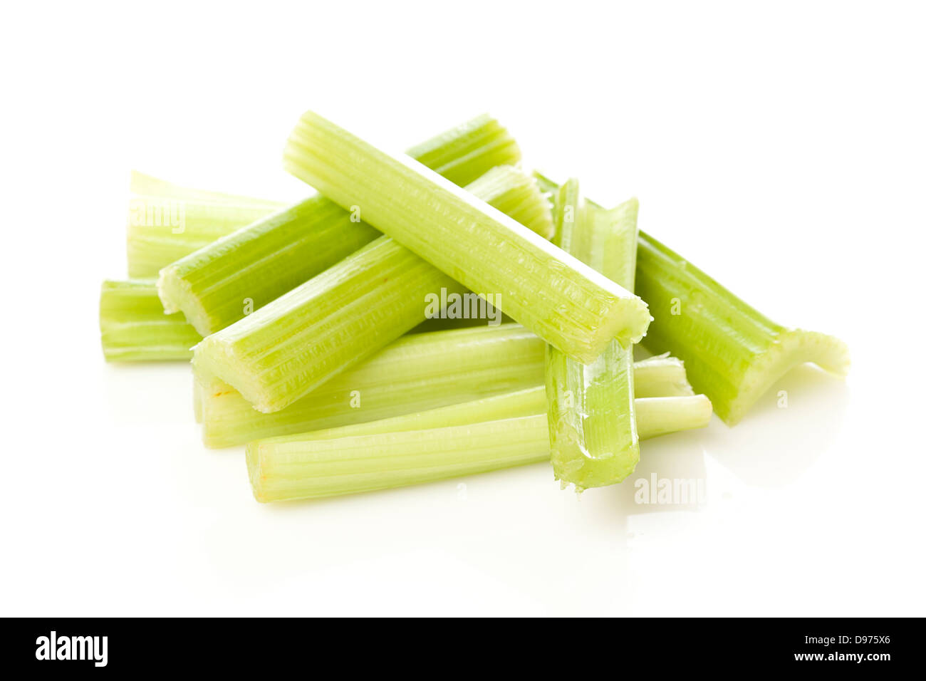 Organic Crunchy Celery on a back ground Stock Photo