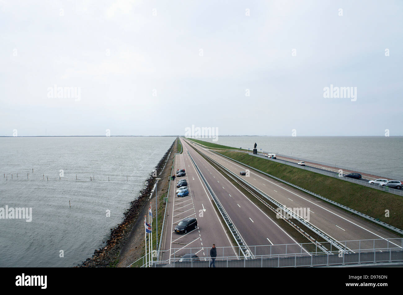 Breezanddijk, Afsluitdijk causeway Stock Photo