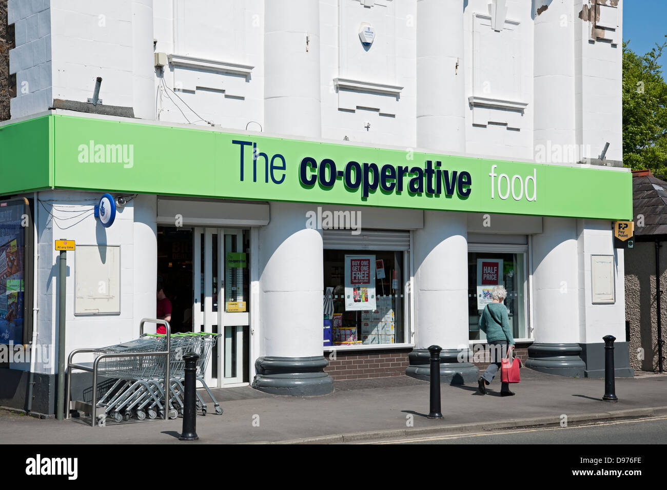 Co-operative food Co op supermarket store shop exterior Carnforth Lancashire England UK United Kingdom GB Great Britain Stock Photo
