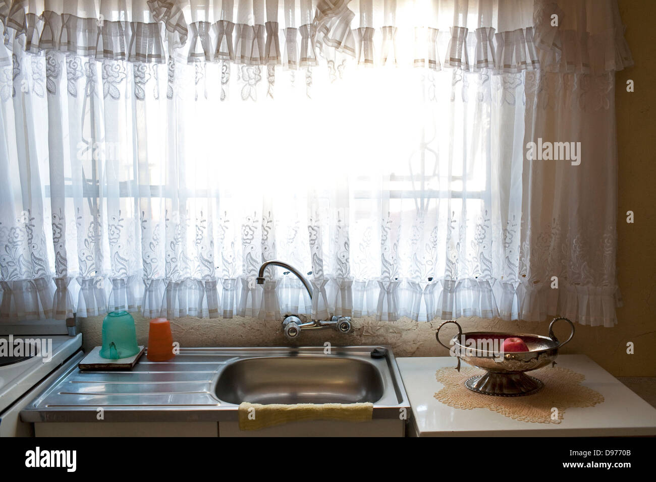 The kitchen sink in Alina Thonjeni's guesthouse in Alexandra