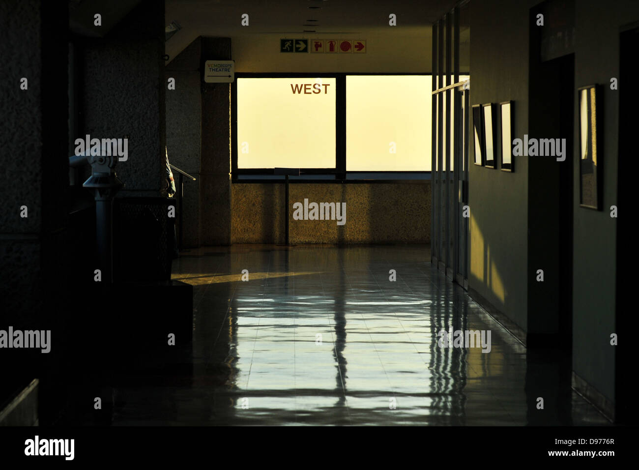 An observation deck facing West at the top of the Carlton Center in