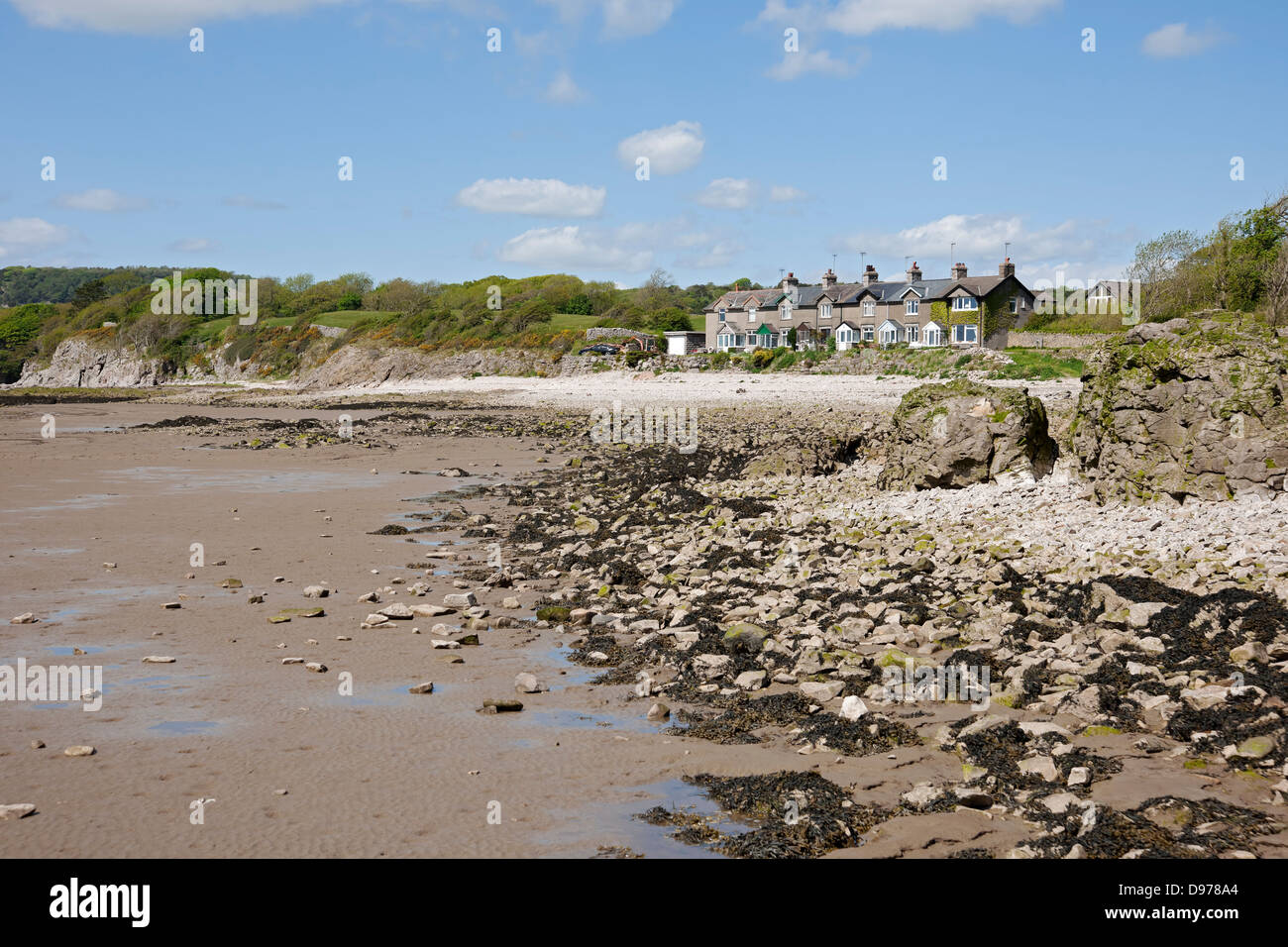 Low tide at Silverdale village Morecambe Bay Lancashire England UK United Kingdom GB Great Britain Stock Photo