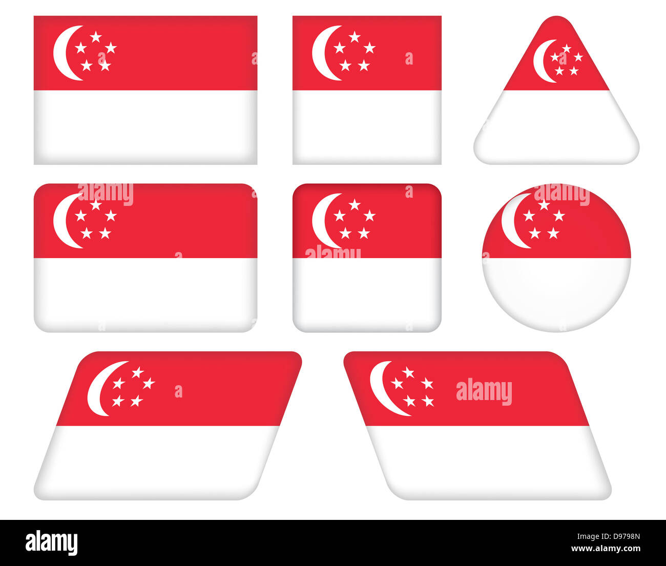 set of buttons with flag of Singapore Stock Photo Alamy