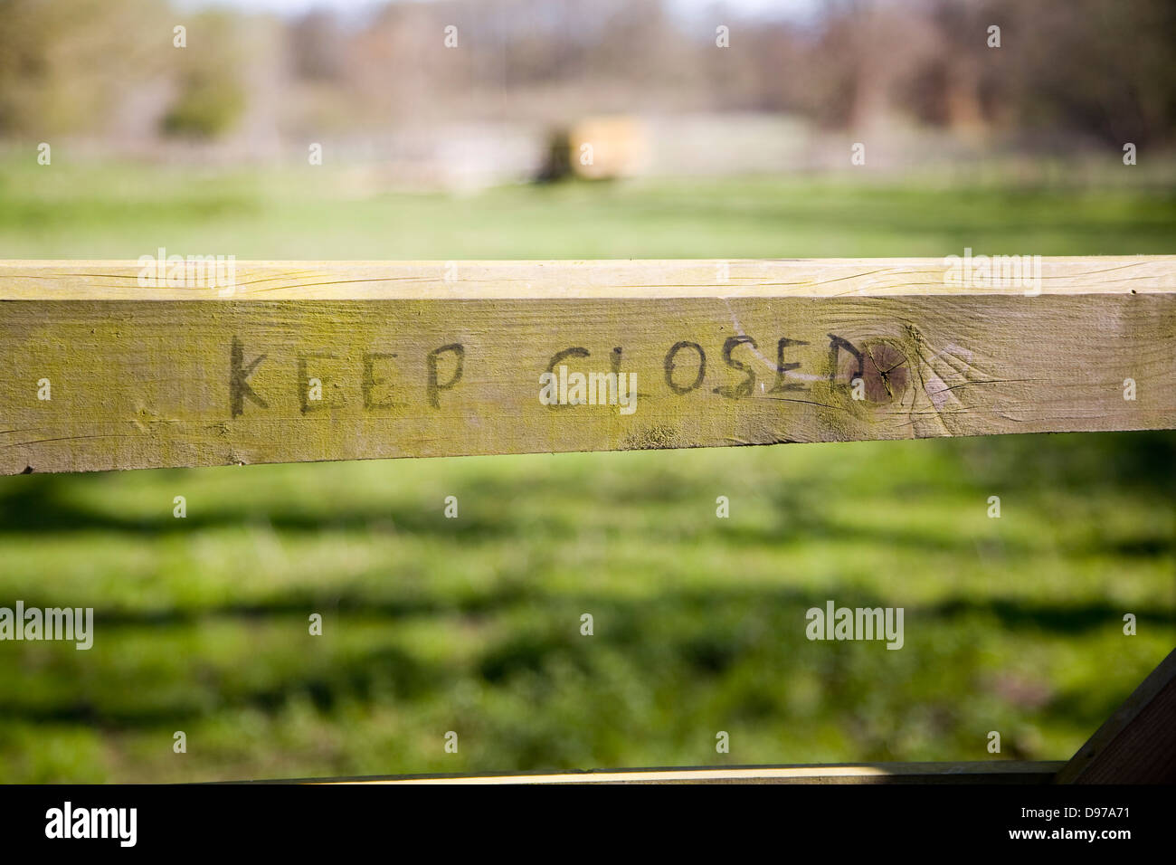 Keep closed sign on gate, UK Stock Photo