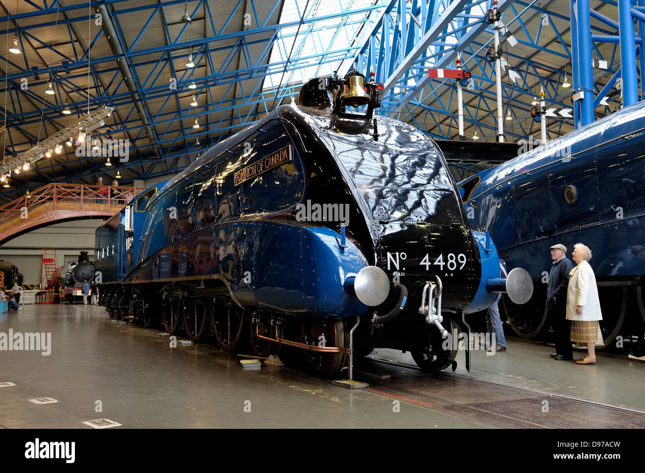 LNER Class A4 Pacific 4489 Dominion of Canada on display in the national railway museum york england uk Stock Photo