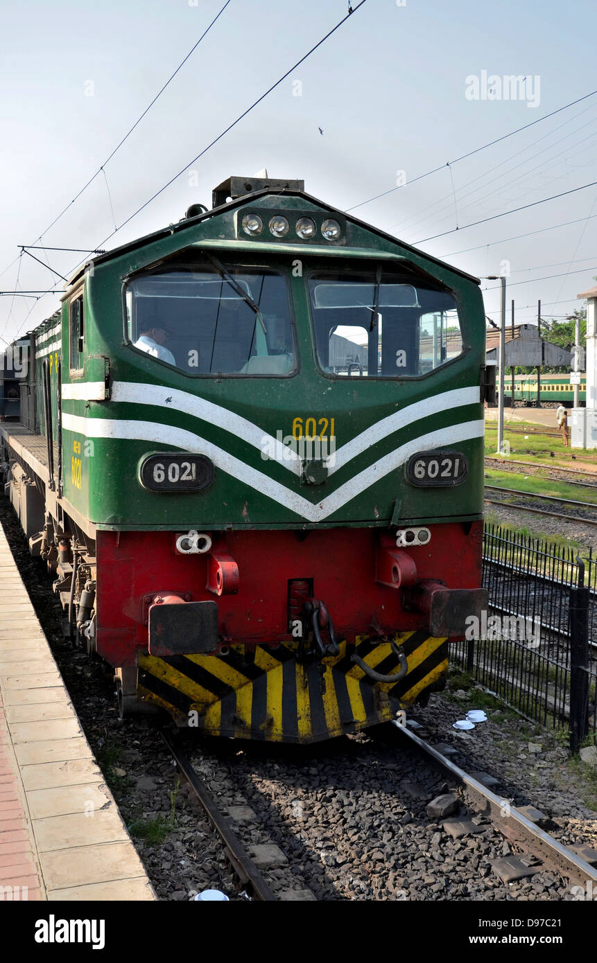 Pakistan Railways diesel electric engine parked at Lahore