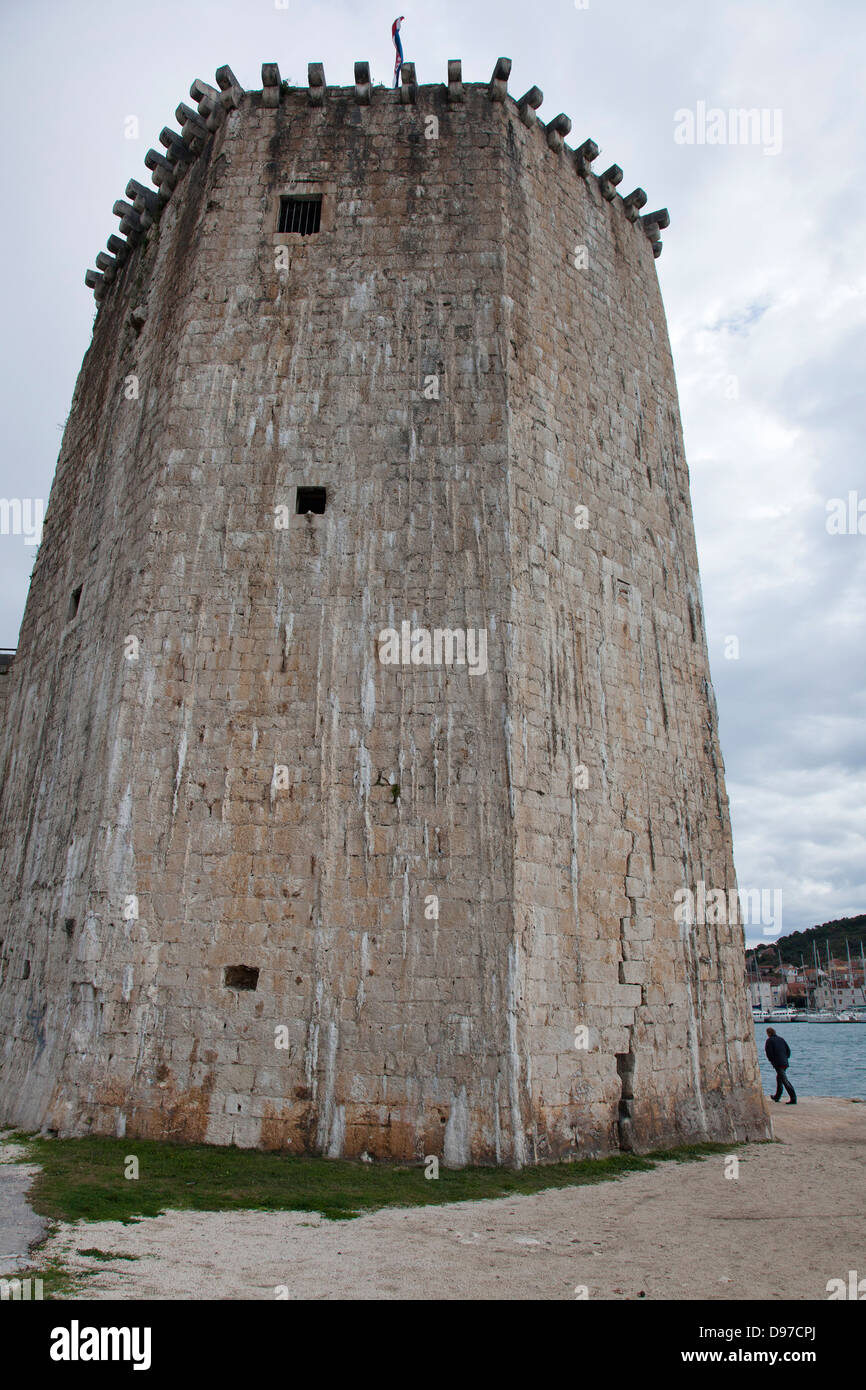 Kamerlengo Fortress at the end of the waterfront street of Obala Bana Berislavica in Trogir, Croatia. Stock Photo