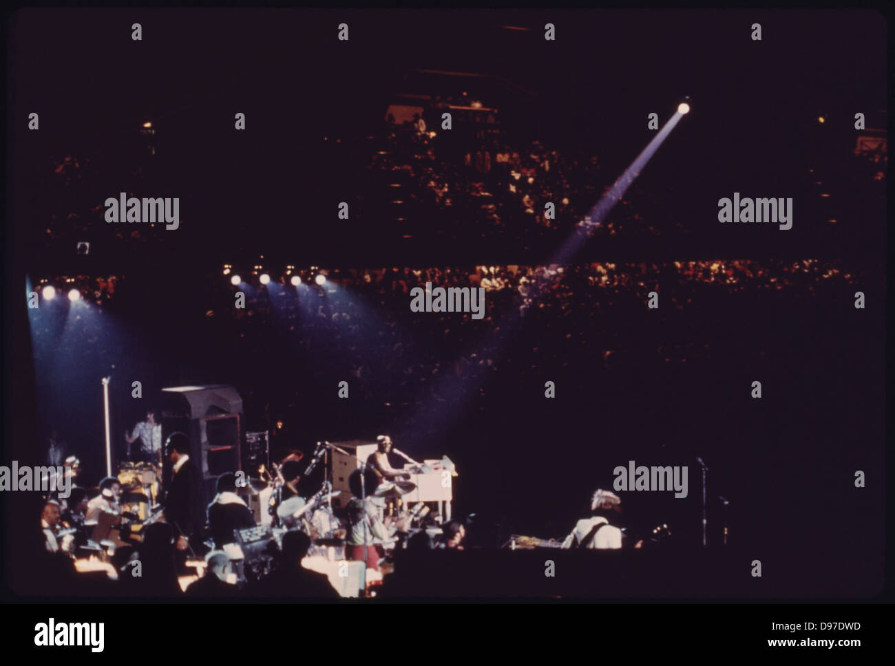 Black Soul Singer Isaac Hayes And His Group Perform At The International Amphitheater In Chicago, 10/1973 Stock Photo