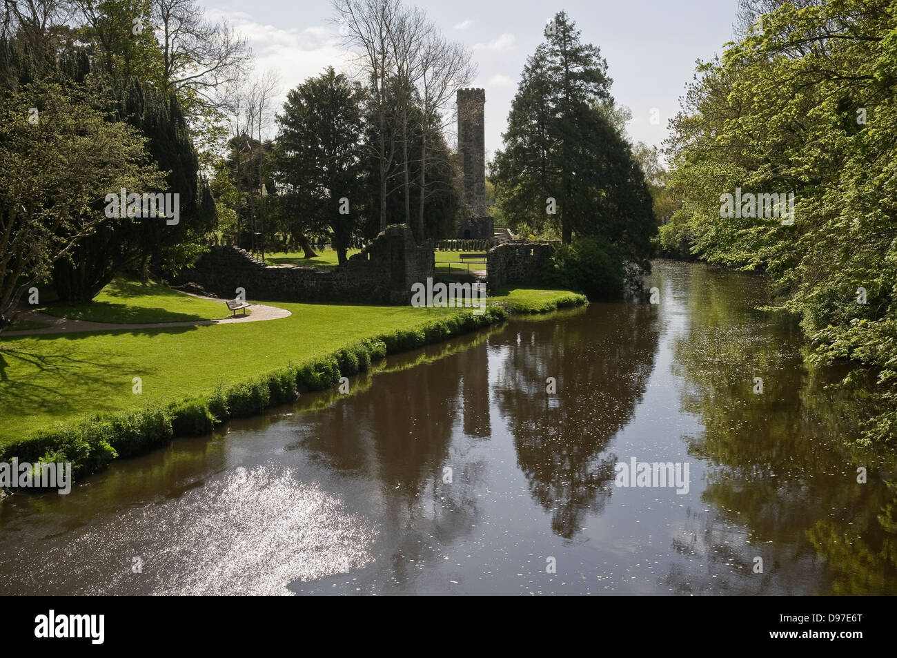 Antrim Castle Gardens and the Six Mile Water, County Antrim, Northern Ireland, UK Stock Photo
