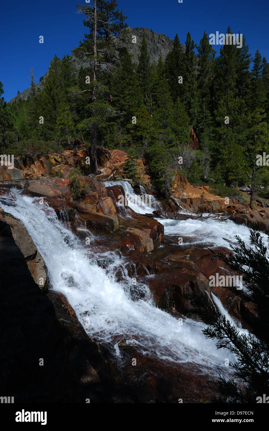 Glen Alpine Falls near Lake Tahoe California Stock Photo Alamy