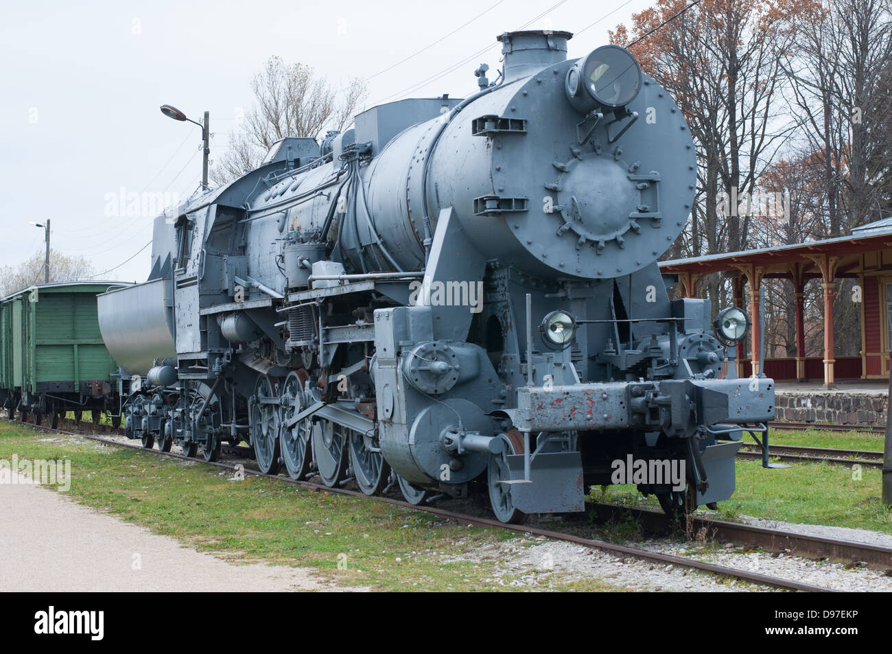 Railroad Transportation Old Steam Locomotive Front View Stock Photo Alamy