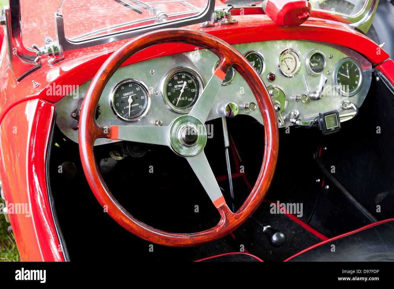 steering wheel in Polish Fiat 508 III s car Stock Photo Alamy