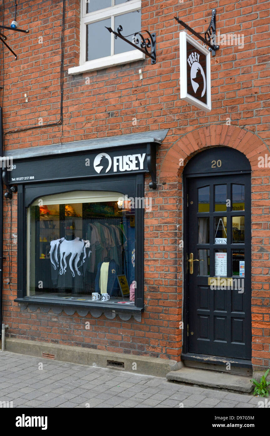 The only way is Essex cast member Joey Essex Fusey shop front window Stock Photo