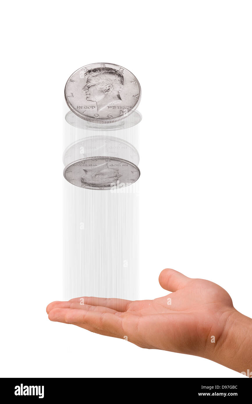 Flipping Coins Stock Photo Alamy