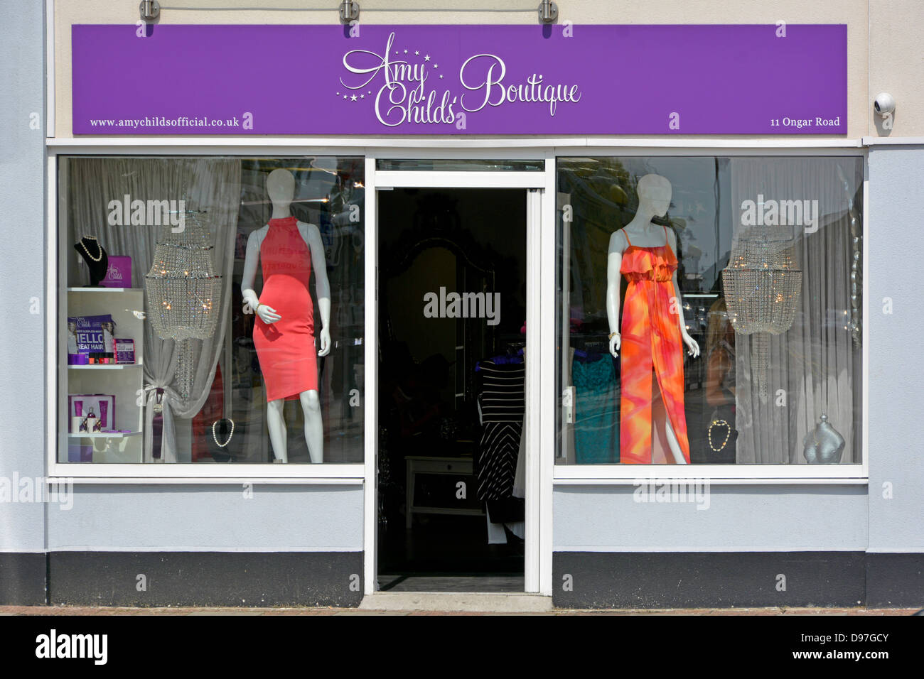 Boutique shop front and store operated under the name of Amy Childs a one time cast member in the TOWIE tv show Stock Photo