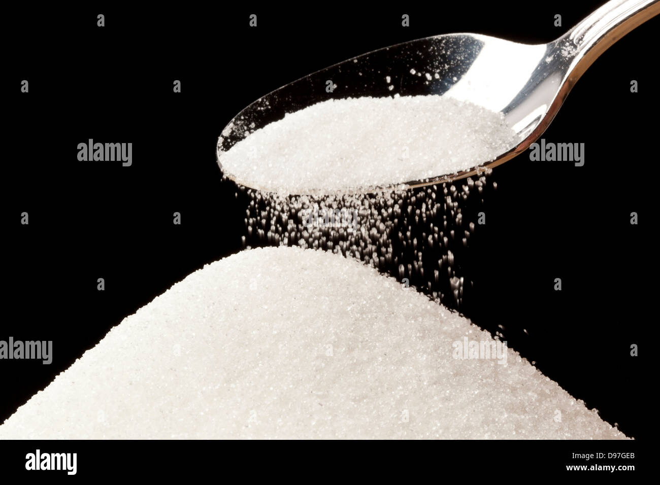 White Organic Cane Sugar against a background Stock Photo