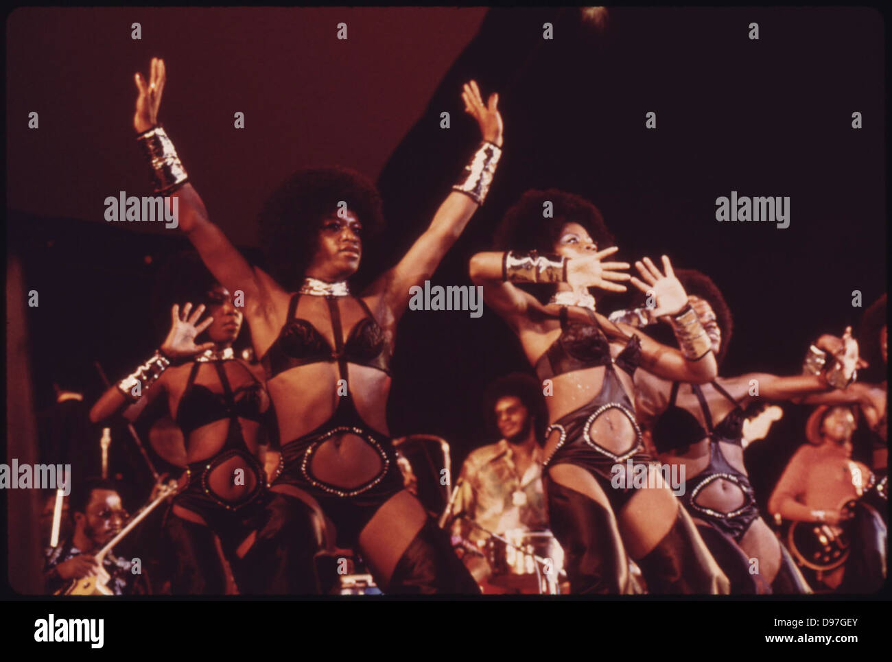 Isaac Hayes Dancers Perform At The International Amphitheater In Chicago, 10/1973 Stock Photo