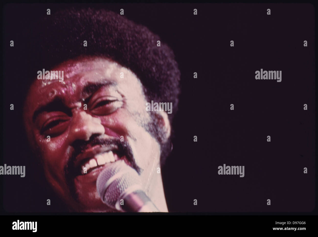 Black Soul Singer Johnny Taylor Performs At The International Amphitheater In Chicago, 10/1973 Stock Photo