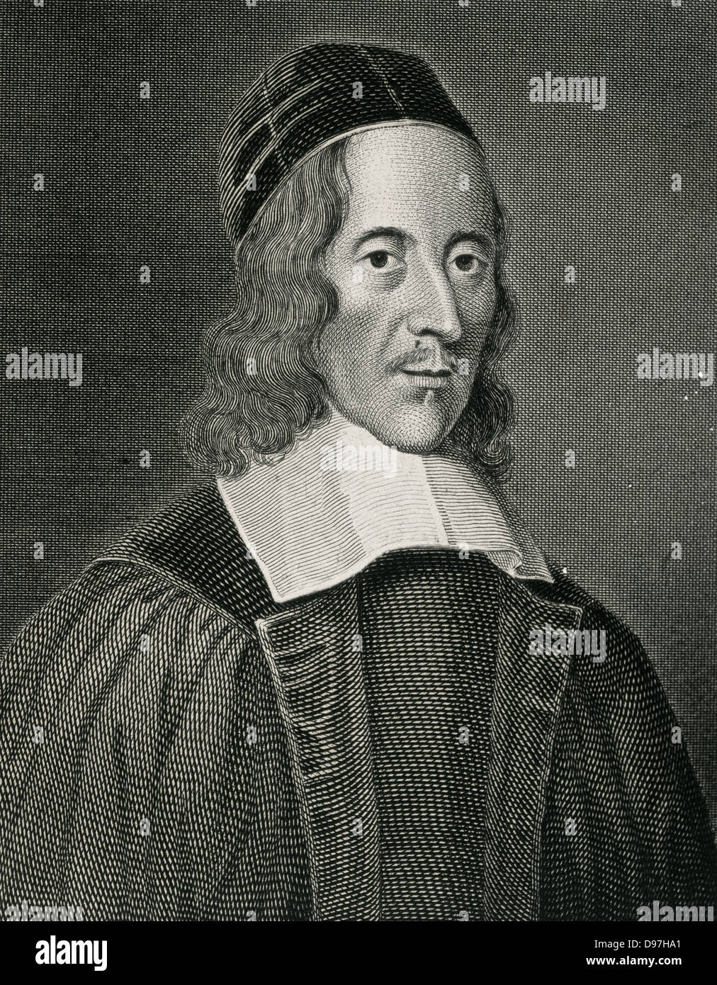 George Herbert ( 1593 – 1633). Welsh-born English poet, orator and Anglican priest. Engraving, 18th century. Stock Photo