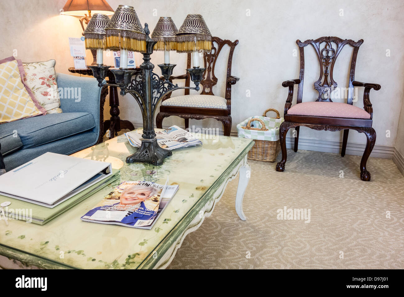 Empty waiting room of a dental practice in Oklahoma City, Oklahoma, USA. Stock Photo