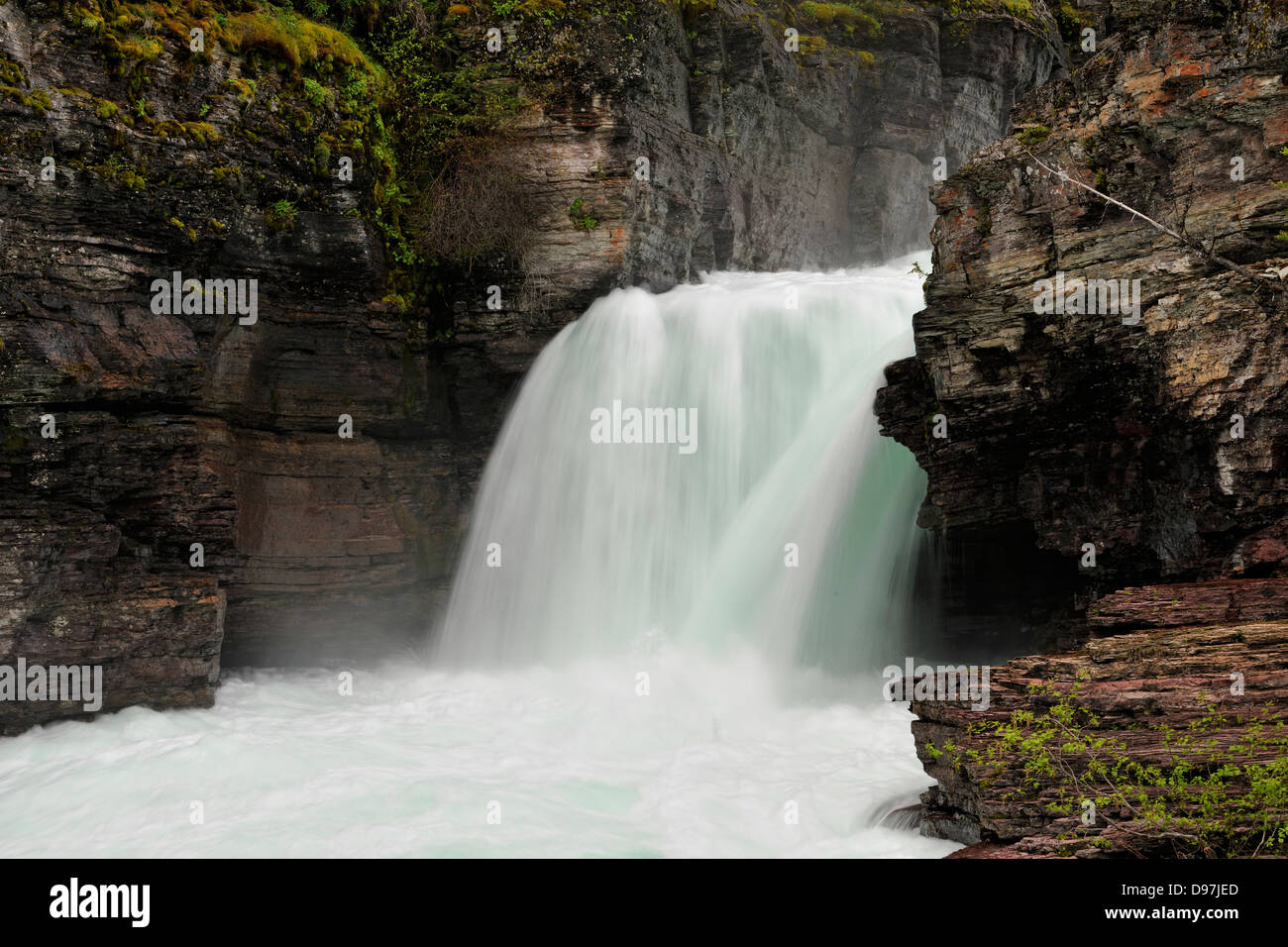 St. Mary Falls Glacier National Park Montana USA Stock Photo - Alamy