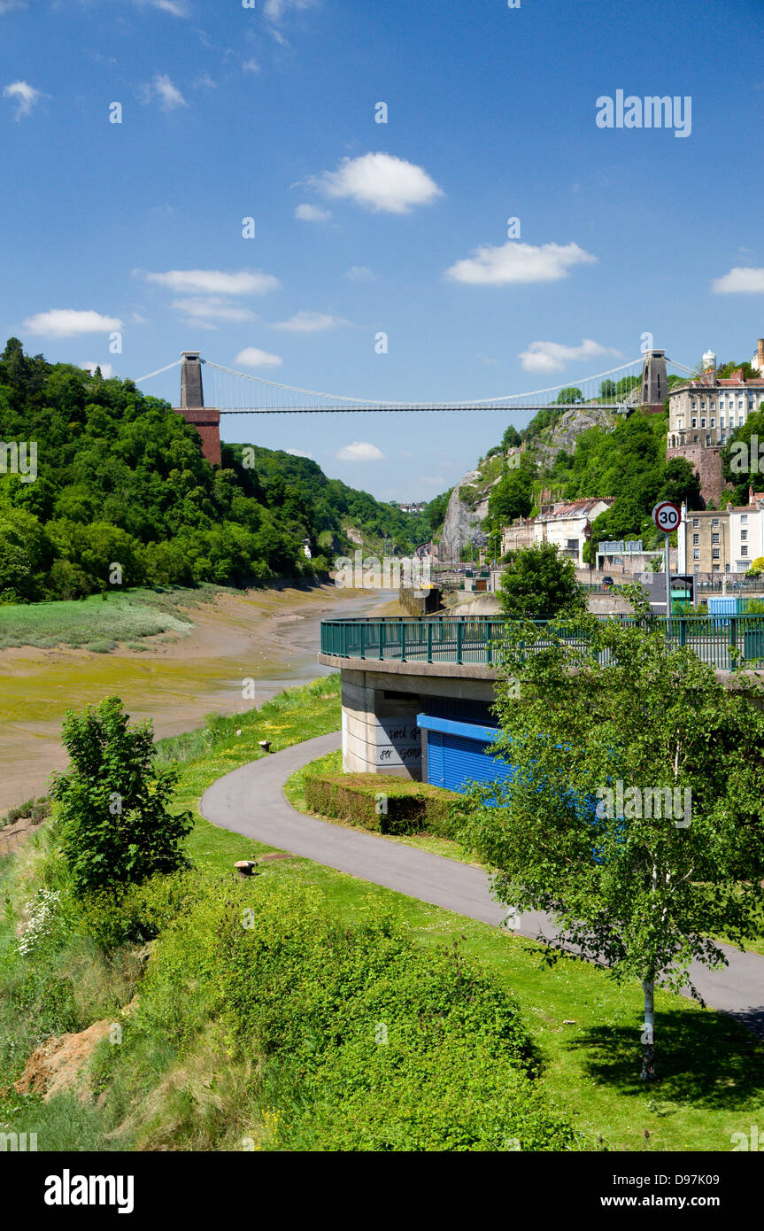 clifton suspension bridge and river avon bristol Stock Photo