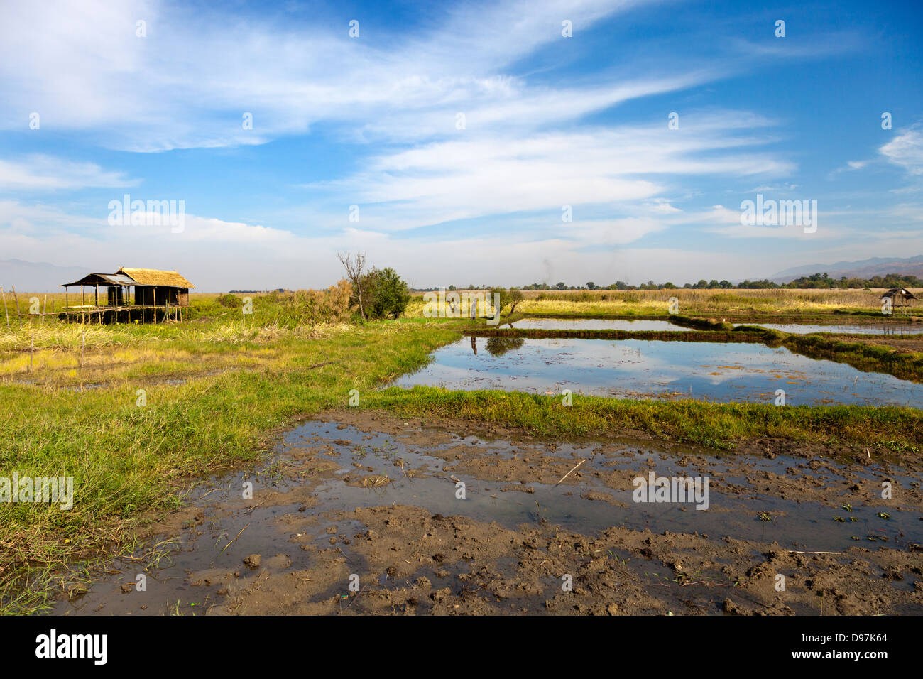 View of Lake Inle from Nga Phe Kyaung jumping cat monastery, Myanmar 9 Stock Photo