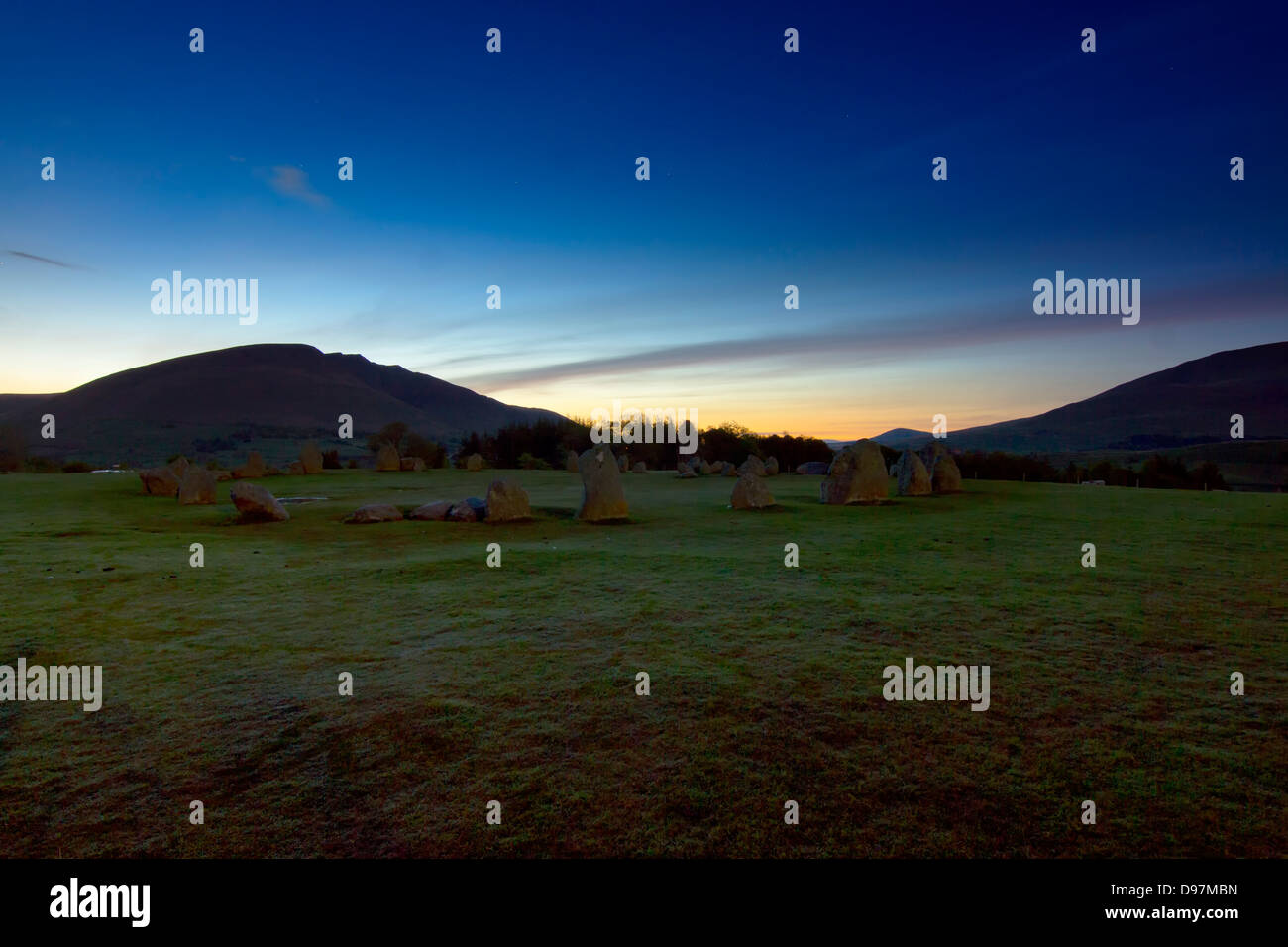 Famous Castlerigg Stones Circle in Keswick in Great Britain Stock Photo