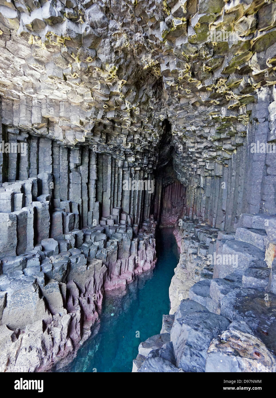 View inside Fingal's Cave on the Island of Staffa Inner Hebrides Scotland Stock Photo